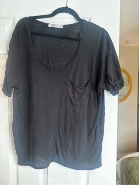 We The Free Black Scoop Neck Tee